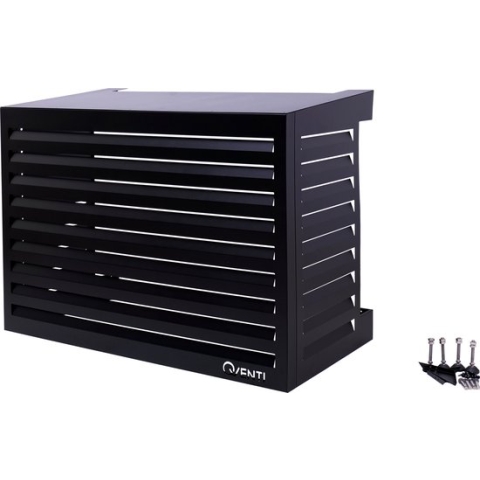 QVENTI - airco & warmtepomp buitenunit omkasting - 115x 85x 57,5cm - Zwart - 5 jaar garantie
