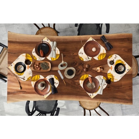 Onderleggers - Placemats - Placemats hartje - Pompoen - Herfst - Patronen - 6 stuks