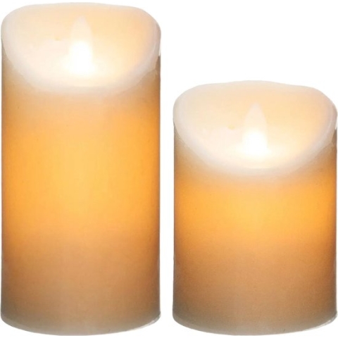 Led stompkaarsen set - 2x stuks - Warm licht - 14,5 en 20 cm