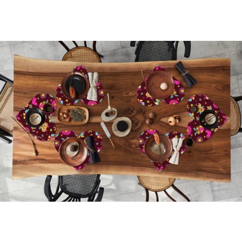 Onderleggers - Placemats - Placemats hartje - Meisjes - Uil - Chocolade - Patronen - Girl - Kind - Kinderen - 6 stuks