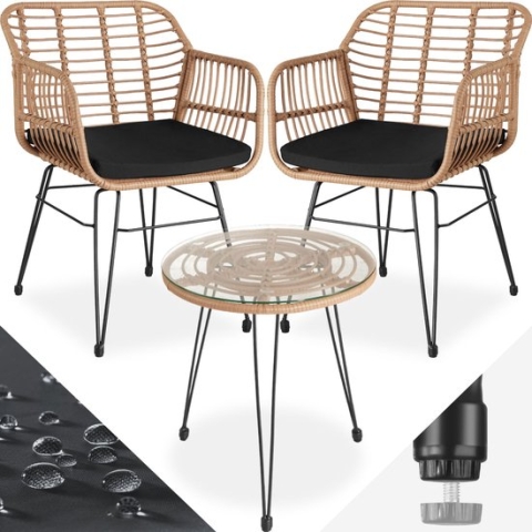 tectake -  Wicker zitgroep Molfetta natuur - 403558