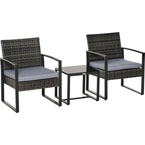 Outsunny Poly-rotan zitgroep 5-delig Tuinset met kussens tuin 863-012-1