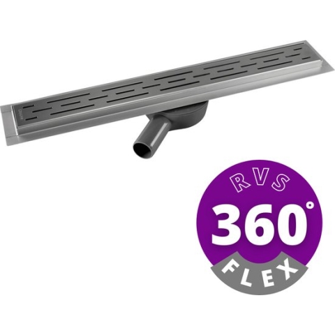 CityLine douchegoot - RVS - 160cm - Flex uitloop - Standaard rooster