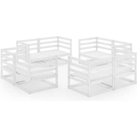 vidaXL-8-delige-Loungeset-massief-grenenhout-wit