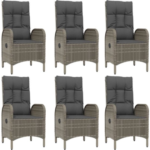 vidaXL-7-delige-Tuinset-met-kussens-poly-rattan-zwart-en-grijs