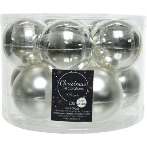 Decoris kerstballen - 10 stuks - 6cm - Glas