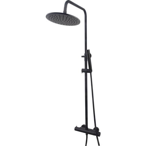Bally Caral Opbouw Regendoucheset Met Thermostaatkraan En Handdouche Mat Zwart