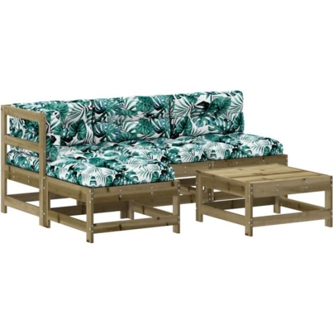 vidaXL-5-delige-Loungeset-met-kussens-geïmpregneerd-grenenhout