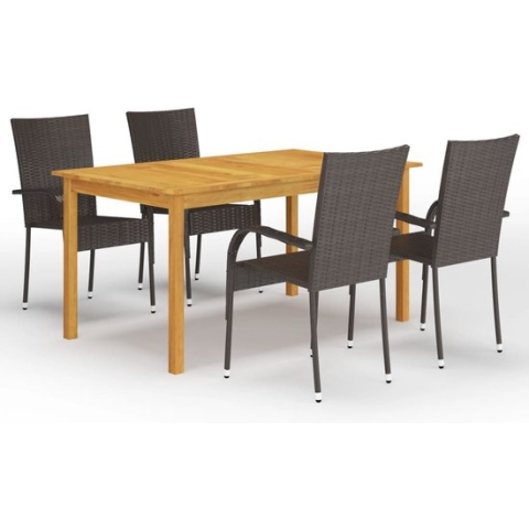 vidaXL-5-delige-Tuinset-bruin