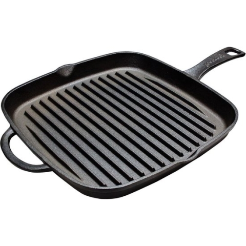 Gietijzeren Grillpan Vierkant - Zwart - 26x26CM