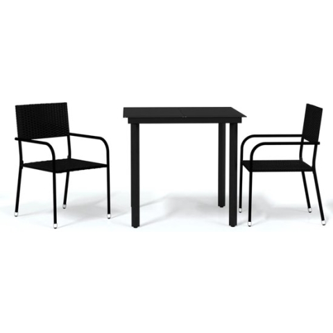 vidaXL-3-delige-Tuinset-zwart