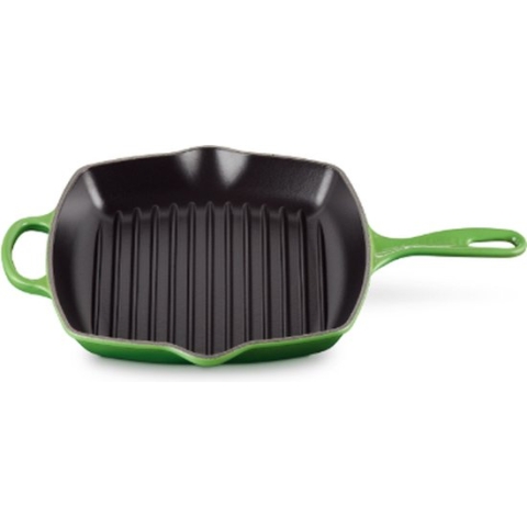 Le Creuset - gietijzeren vierkante grillpan - 26cm - Bamboo Groen