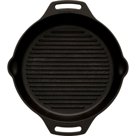 Petromax gp30h-t, skillet, 30 cm, grillpan met handgrepen, gietijzer,