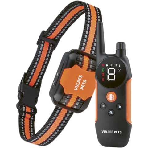 Vulpes Goods® Anti Blafband Pro met Afstandsbediening - Anti Blaf Apparaat - 3-in-1 Trainingshalsband - Zonder Schok - Opvoedingshalsband voor Kleine & Grote Honden - Waterdicht - Oplaadbaar - Vibratie & Audio - Incl. E-book