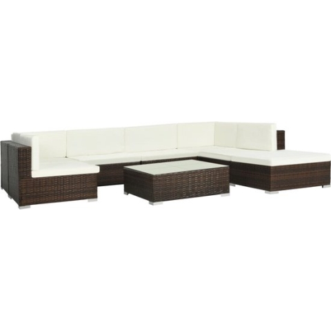 vidaXL-8-delige-Loungeset-met-kussens-poly-rattan-bruin