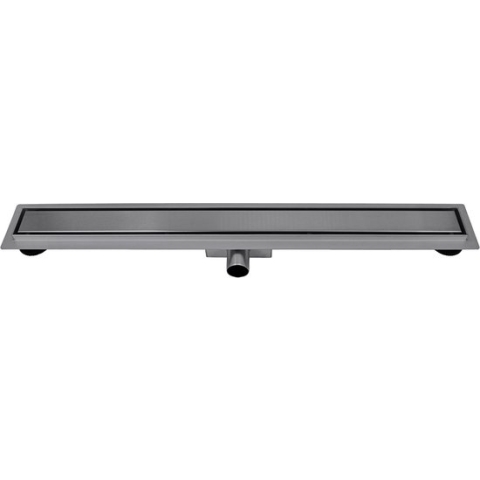 Gun metal RVS Douchegoot compleet met flens 80x7x6,7cm gesloten rooster