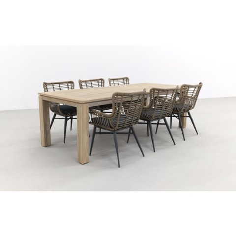 Jasmine natural/Rome grey 240 cm. tuinset - 7-delig