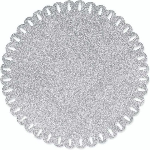 Unique Living | Placemat Xmas | Rond | Polyester | Grijs | Ø38cm