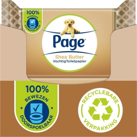 12x Page Vochtig Toiletpapier Shea Butter 38 stuks