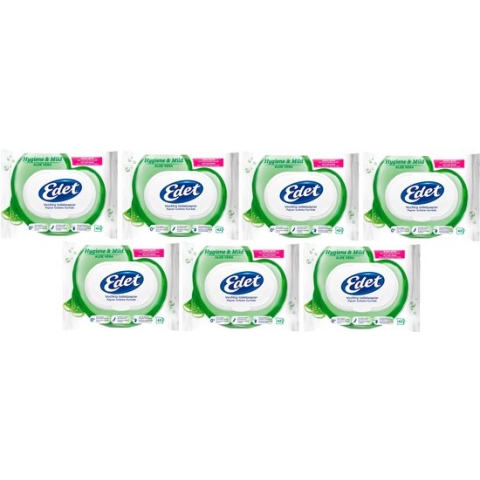 Edet Vochtig Toiletpapier Aloë Vera - 7x42st - Voordeelverpakking