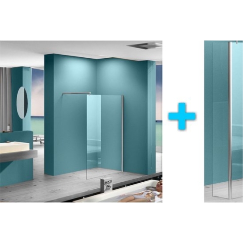 Bally Eco Combi Inloopdouche Met Zijwand 90x30x200cm 8mm Antikalk Veiligheidsglas Met NANO Coating