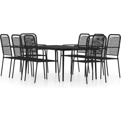 vidaXL-9-delige-Tuinset-zwart