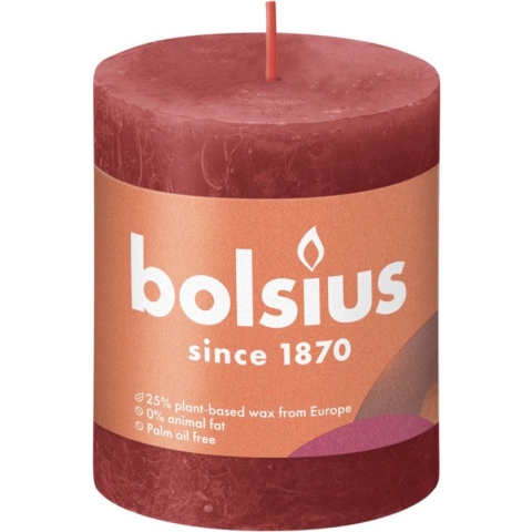 Bolsius Kaarsen - Rustieke Stompkaarsen Set - Rood | Voordeelset