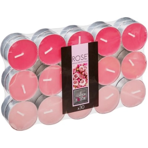 Atmosphera Geurkaars waxine/theelichtjes - 30x stuks - Rozen - 3,5 branduren