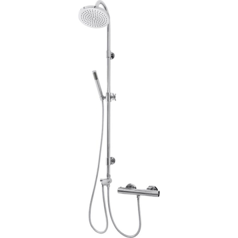 Bally Altara Rio Doucheset Opbouw Met Thermostaatkraan En Glijstang Regendouche Handdouche Chroom