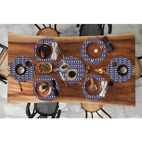 Ronde placemats - Onderlegger - Placemats rond - Patronen - Zee - Schelpen - Zeepaardje - 10 stuks