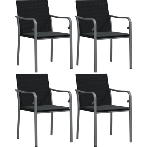 vidaXL-5-delige-Tuinset-met-kussens-poly-rattan-en-staal