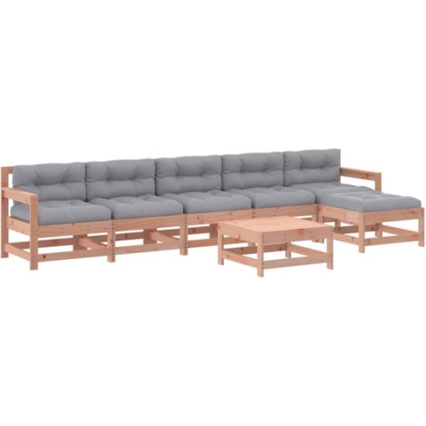vidaXL-7-delige-Loungeset-met-kussens-massief-douglashout