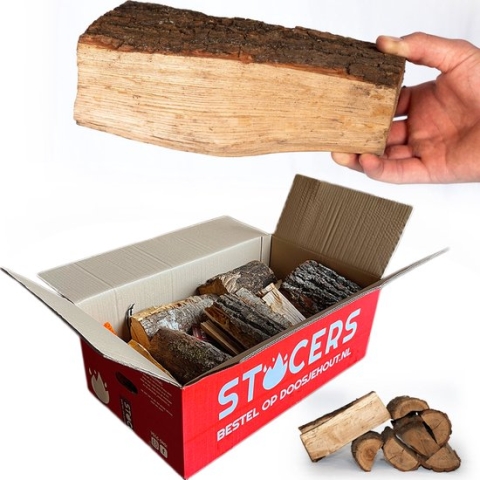 Haardhout eiken | 20 kilogram | brandhout voor open haard of hout kachel openhaardhout | STOCERS