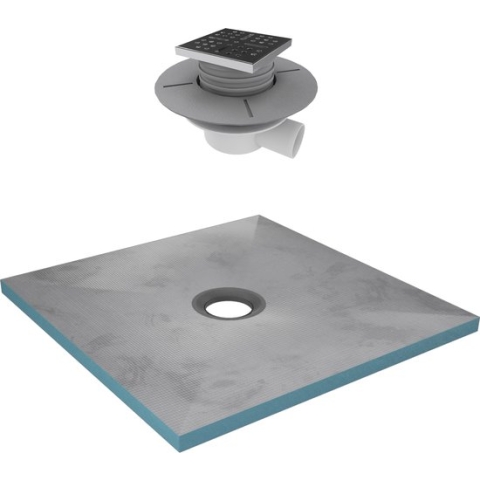 Douchebak te betegelen 90x90cm - op maat versnijdbaar + horizontale afvoer - RAINY