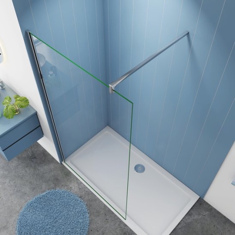 Serie Blossom - Inloopdouche / Douchewand - 130x200 - Chroom Profiel - Antikalk – 8mm Helder Veiligheidsglas
