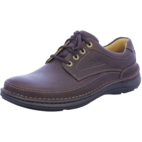 Clarks Nature Three Heren Veterschoenen - Mahogany Leather - Maat 40