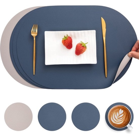 Placemat – Set van placemats – Eetkamer accessoires – Luxe placemats – Tafelen - Hittebestendig - Anti-Slip - Onderlegger – Afneembaar