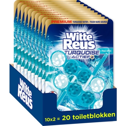 Witte Reus Turquoise Actief Toiletblok WC Blokjes Voordeelverpakking - 20 stuks