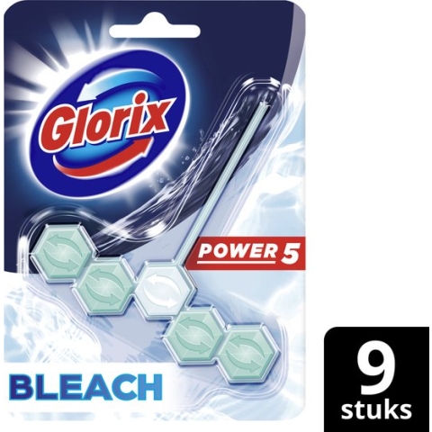 Glorix Power 5 Bleek WC Blokjes - 9 stuks - Voordeelverpakking