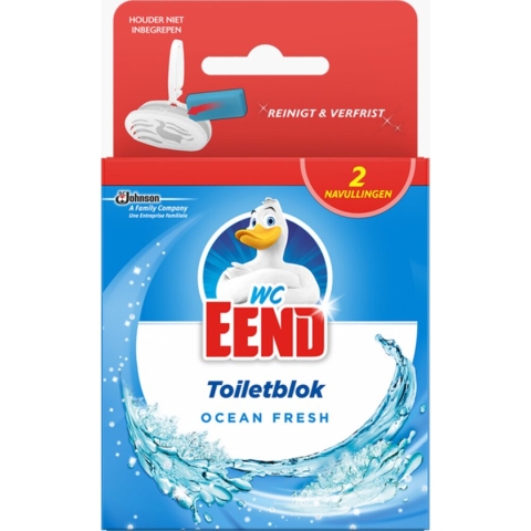WC Eend Toiletblok Navul Duo Ocean Fresh - 12 x 80 GR - Voordeelverpakking