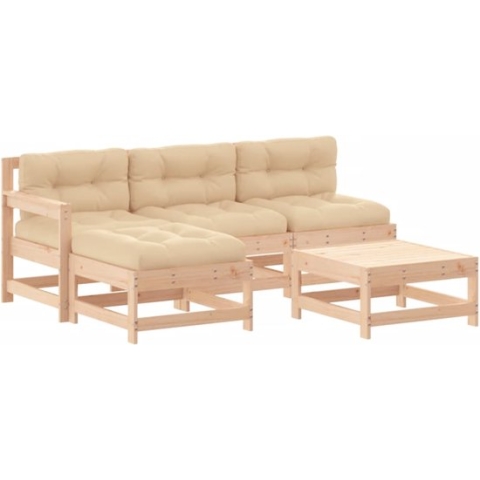 vidaXL-5-delige-Loungeset-met-kussens-massief-hout