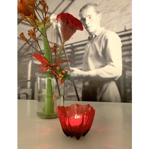 Rode waxinelichthouder Klaproos (Mats Jonasson)