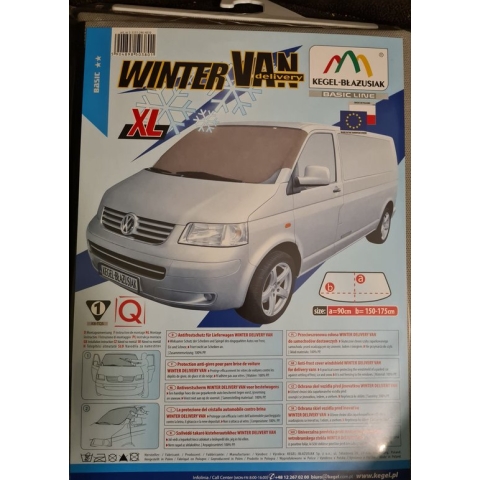 Ruitbescherming antivorst scherm ruit beschermdoek vorst sneeuw ijsvorming bus o.a. transporter, tevens bescherming voor uw interieur tegen de felle zon.