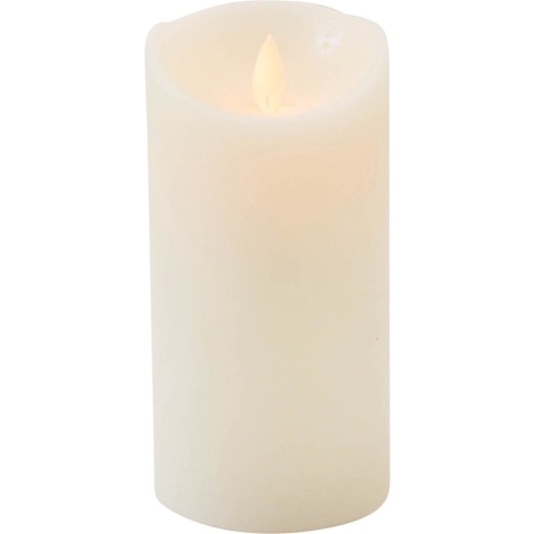 1x Ivoor LED kaars / stompkaars 15 cm - Luxe kaarsen op batterijen met bewegende vlam