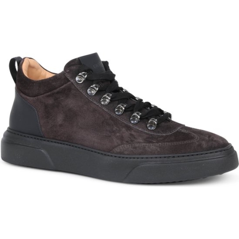 Giorgio - Sneaker Fat Boy Donkerbruin - Schoenmaat 42cm - Leer Heren Veterschoenen
