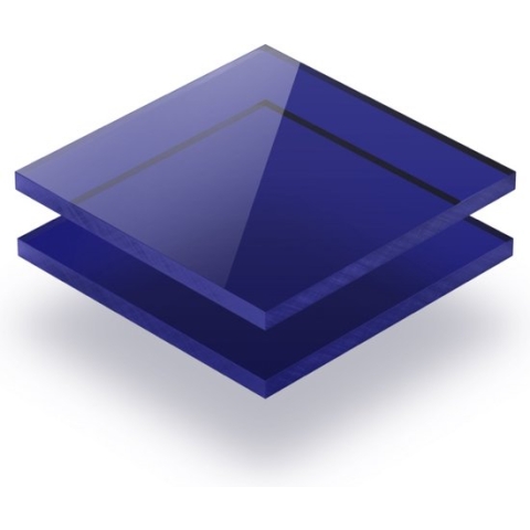 Plexiglas plaat 8 mm dik - 90 x 90 cm - Getint Blauw