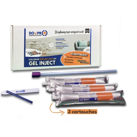 GEL INJECT Startpakket (3x600ml) - Opstijgend Vocht - WTCB keuring A+A+A+ (hoogste kwaliteit)