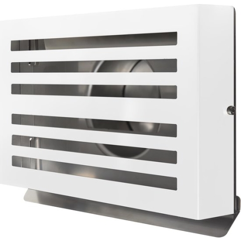 Opbouw aan -en afvoer ventilatie rooster Ø 180 mm wit (RAL9010) met grofmazig net