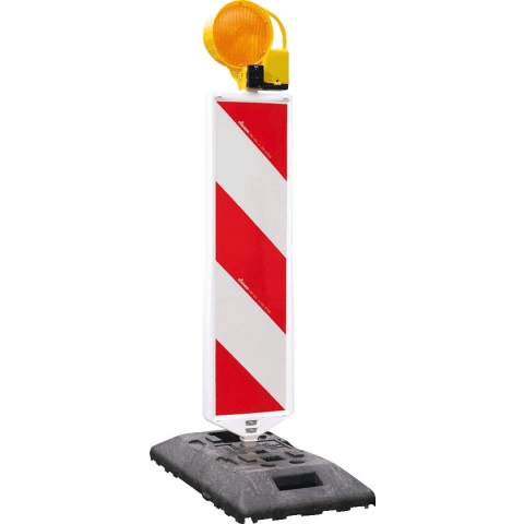 Verkeersbaken met LED zwaailicht en voetplaat Klasse 1 - 5 jaar garantie