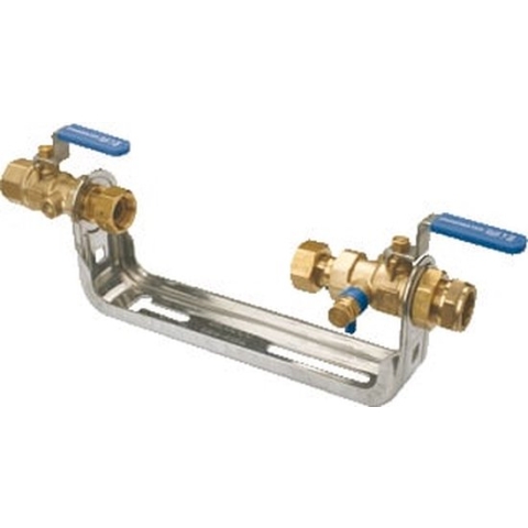 Ram watermeterbeugel 3/4x15/22mm bnxknel L=165 m/kogelkranen